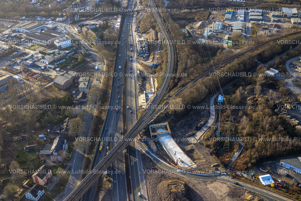 Herne240104012 | Luftbild, Autobahnkreuz Herne Großbaustelle, Autobahn A43 und Autobahn A42, Baukau-West, Herne, Ruhrgebiet, Nordrhein-Westfalen, Deutschland