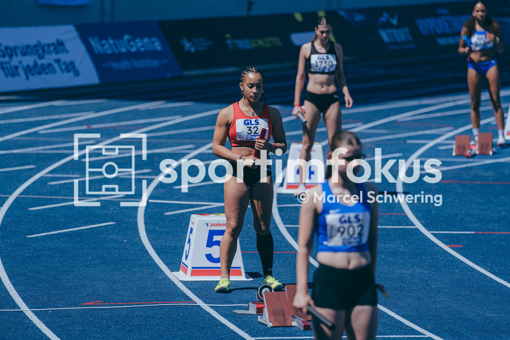 Deutsche Meisterschaften U20 / U16 2026 | Maellys Franziska Alferi, LG Region Karlsruhe, 32, 4x100-Meter-Staffel, Deutsche Meisterschaften der U20 &amp; U16 2026, Lohrheidestadion Bochum-Wattenscheid, 10.07.2026. Foto: Marcel Schwering / sportimfokus - Realisiert mit Pictrs.com