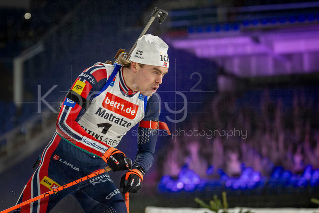 bett1.de WTC Biathlon auf Schalke, 28.12.2025 | Mats Oeverby (Team Norwegen) bei der World Team Challenge (bett1.de WTC Biathlon auf Schalke) am 28.12.2025 in der Veltins-Arena in Gelsenkirchen (Deutschland). 