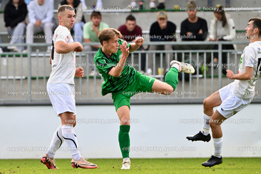 SC Landskron vs. Rapid Lienz | #19 Gal Zinic Rapid Lienz, #3 Lukas Aschaber SC Landskron, #14 Hasan Ali Duranovic Rapid Lienz, SC Landskron vs. Rapid Lienz, SC Landskron vs. Rapid Lienz am 22.09.2024 in Villach (Sportanlage Landskron), Austria, (Photo by Bernd Stefan)