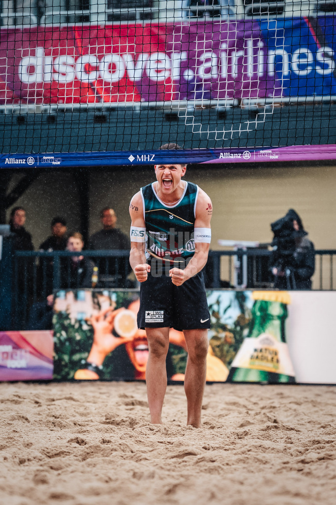 Beachvolleyball | Männer | Allianz German Beach Tour 2025 | Tourstop Hamburg | 29.05.2025 | Luis Kubo jubelt