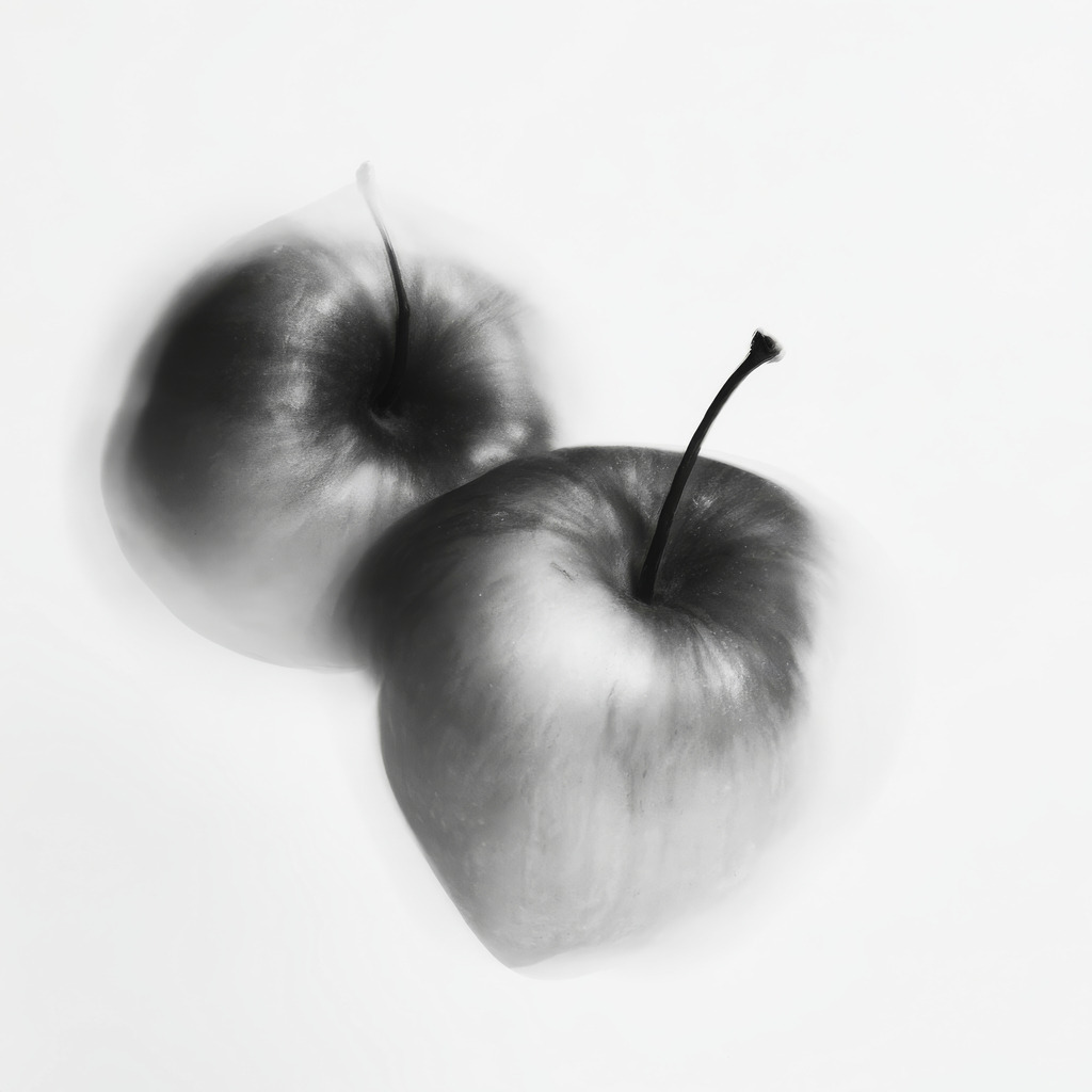 Äpfel | Mit moderner KI‑generiertes schwarz-weiß Artwork, sorgfältig manuell für den Druck optimiert.