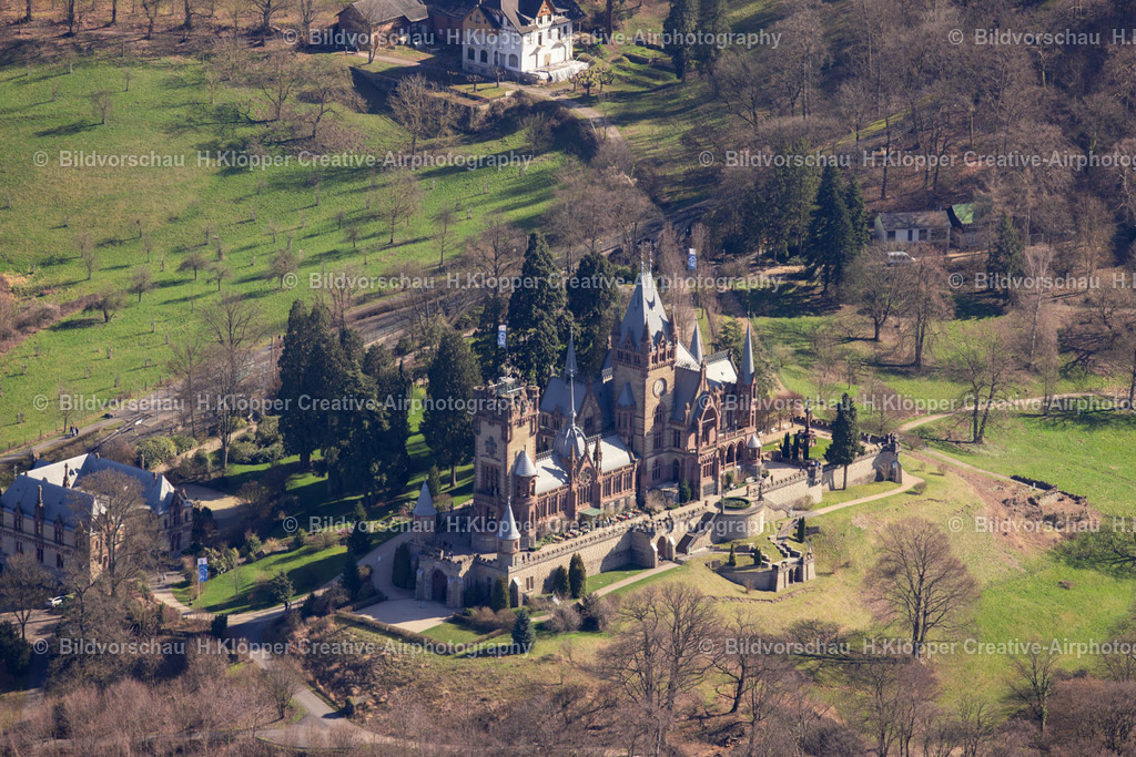 Luftbilder Königswinter-0095 | Luftbildfotografie Burganlage des Schloß Drachenburg in Königswinter im Bundesland Nordrhein-Westfalen. - Realisiert mit Pictrs.com