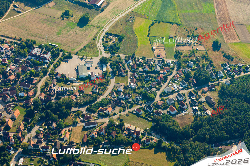Das Luftbild zeigt : Petersgmünd Georgensgmünd - Die Luftaufnahme wurde 2024 vom UL-Flugzeug aus erstellt ( keine Drohne ) - Hochauflösende Luftaufnahme - Für grossformatige Ausdrucke geeignet. Die Geschenkidee !Mit Lizenz und Bildrechte bestellbar