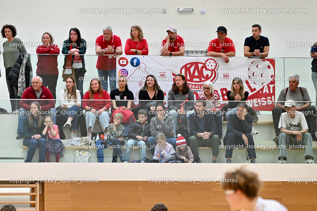 VSV Unihockye vs. KAC Floorball | KAC Fans, Besucher Ballspielhalle St. Martin, VSV Unihockye vs. KAC Floorball, VSV Unihockye vs. KAC Floorball am 13.04.2025 in Villach (Ballspielhalle St. Martin), Austria, (Photo by Bernd Stefan)