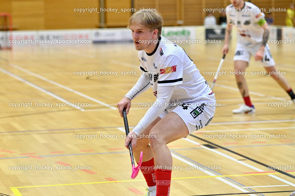 VSV Unihockey vs. KAC Floorball | #14 Pascual Fina KAC Floorball, VSV Unihockey vs. KAC Floorball, VSV Unihockey vs. KAC Floorball am 28.03.2026 in Villach (Ballspielhalle St. Martin), Austria, (Photo by Bernd Stefan)