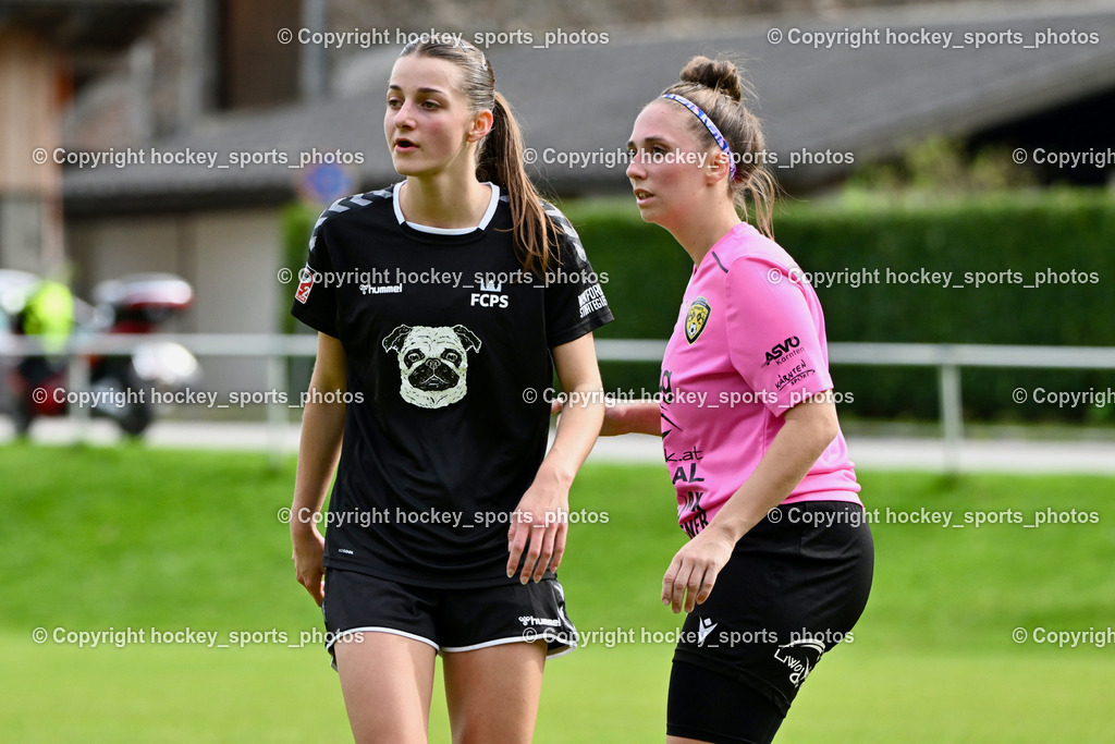 Carinthians LIWOdruck Hornets vs. FC Pinzgau Saalfelden | #16 Cordula Krenslehner FC Pinzgau Saalfelden, #6 Laura Elisabeth Santner Carinthians Hornets, Carinthians LIWOdruck Hornets vs. FC Pinzgau Saalfelden, Carinthians LIWOdruck Hornets vs. FC Pinzgau Saalfelden am 13.10.2024 in Sachsenburg (Sportplatz Sachsenburg), Austria, (Photo by Bernd Stefan)