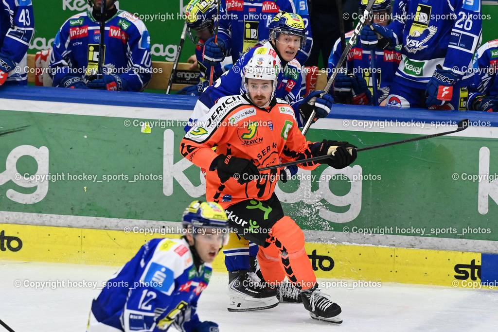 EC IDM WÄRMEPUMPEN VSV vs. MOSER MEDICAL GRAZ99ERS | #22 Kevin Conley Graz 99ers, #65 Michael Kernberger EC VSV, EC IDM WÄRMEPUMPEN VSV vs. MOSER MEDICAL GRAZ99ERS, EC IDM WÄRMEPUMPEN VSV vs. MOSER MEDICAL GRAZ99ERS am 17.03.2026 in Villach (Stadthalle Villach), Austria, (Photo by Bernd Stefan)