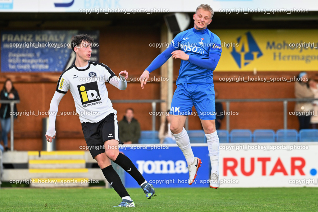 SAK vs. SV Spittal Drau 1921 | #9 Samuel Müllmann SV Spittal, #6 Toni Dullnig SAK, SAK vs. SV Spittal Drau 1921, SAK vs. SV Spittal Drau 1921 am 23.05.2025 in Klagenfurt (Sportpark Welzenegg), Austria, (Photo by Bernd Stefan)