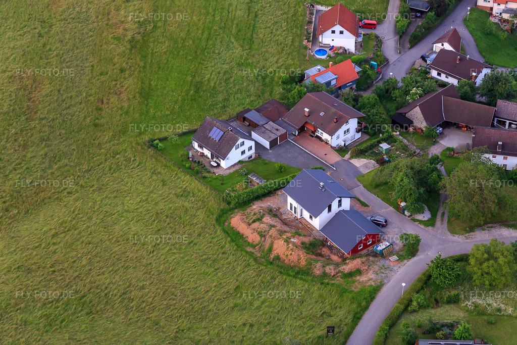 Luftbild: Brombacher Straße im Ortsteil Brombach in Eberbach im Bundesland Baden-Württemberg in Deutschland. Foto: IMG_089483.jpg vom 10.06.2016 durch Werner Riehm/FLY-FOTO.de