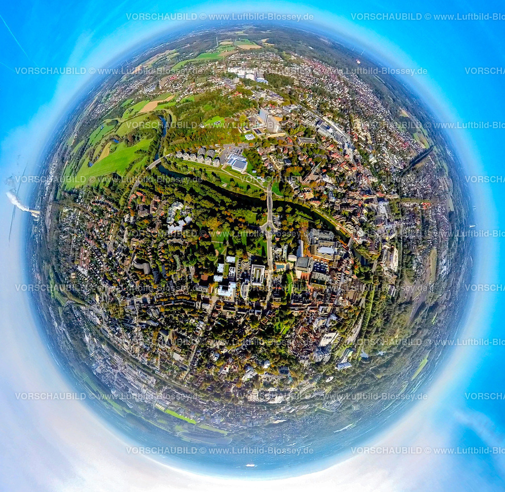 Luenen241190571RathausGraf-Adolf-Strasse_Willy-Brandt-Platz | Luftbild, Rathaus und Willy-Brandt-Platz, Fluss Lippe und Lippewohnpark Wohnanlage Wohnsiedlung am Fluss Lippe und Lippe Bad Hallenbad an der Konrad-Adenauer-Straße, Marien Hospital Krankenhaus, Erdkugel, Fisheye Aufnahme, Fischaugen Aufnahme, 360 Grad Aufnahme, tiny world, little planet, fisheye Bild, , Lünen, Ruhrgebiet, Nordrhein-Westfalen, Deutschland