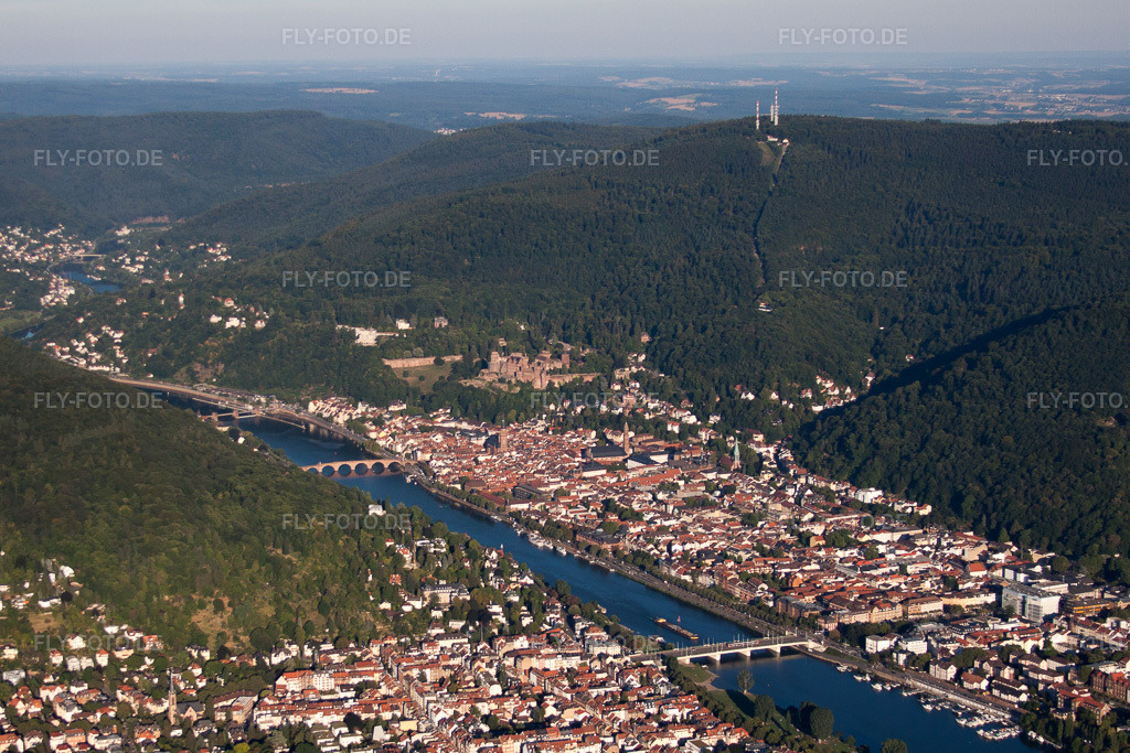 Luftbild: Uferbereich des Neckar im Neckartal - Flußverlaufes im Ortsteil Voraltstadt in Heidelberg im Bundesland Baden-Württemberg in Deutschland. Foto: IMG_51936.jpg vom 18.08.2012 durch Werner Riehm/FLY-FOTO.de