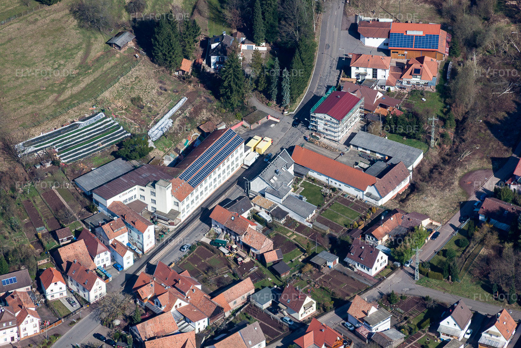 Luftbild: Werksgelände der alten Schuh-Fabrik in Schwanheim im Bundesland Rheinland-Pfalz in Deutschland.Foto: IMG_38393.jpg vom 20.03.2011 durch Werner Riehm/FLY-FOTO.deAuflösung des Originals: 4752 x 3168 pxWALDLÄUFER Schuhe – Komfort, der wirklich passt.