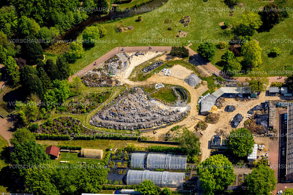 Duesseldorf240501269 | Luftbild, Alpinum Anlage Botanischer Garten, Bilk, Düsseldorf, Rheinland, Nordrhein-Westfalen, Deutschland