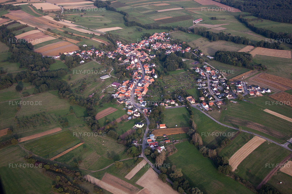 Luftbild: Ortsansicht in Griesbach im Bundesland Bas-Rhin in Frankreich. Foto: IMG_53640.jpg vom 30.09.2012 durch Werner Riehm/FLY-FOTO.de