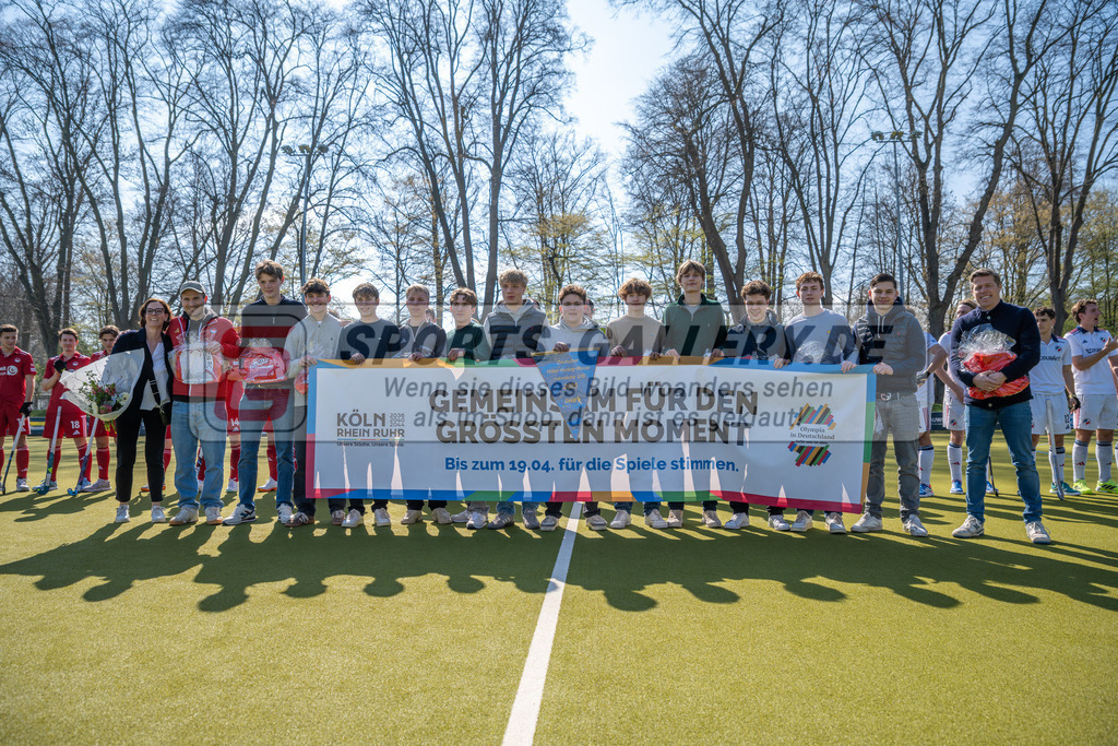 SFE_20260321_0012 | Köln, Deutschland, 21.03.26: Feldhockey 1. Bundesliga Herren zwischen Rot-Weiss Köln - Mannheimer HC im REWE Sportpark am 21.03.2026 in Köln, Deutschland. (Foto von Stephan Fehrmann)Köln, Germany, 21.03.26: Feldhockey 1. Bundesliga Herren between Rot-Weiss Köln - Mannheimer HC in REWE Sportpark at 21.03.2026 in Köln, Deutschland. (Foto from Stephan Fehrmann)