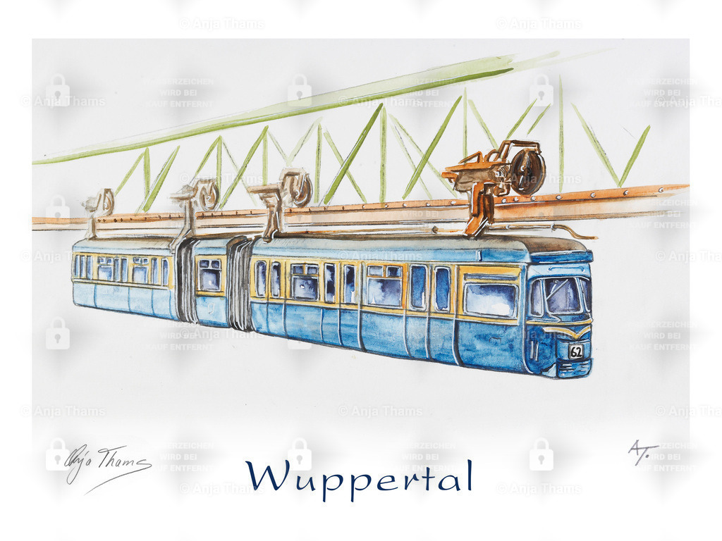  „Blauer Enzian“  | Der Blaue Enzian aus der Baureihe U 62. Das Modell ist ein umgebauter B 50 mit Durchgang zwischen beiden Wagen. Jedoch konnten sich die Wuppertaler mit der blauen Farbe nicht anfreunden, und so wurden die weiteren Fahrzeuge wieder in dem bekannten Schwebebahn-Rot umlackiert. - Realisiert mit Pictrs.com