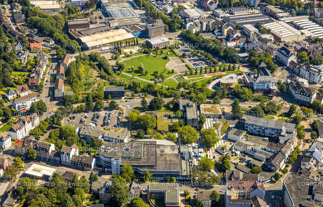 Gevelsberg240815020 | Luftbild, Ennepebogen Park im Zentrum mit Fluss Ennepe, Gevelsberg, Ruhrgebiet, Nordrhein-Westfalen, Deutschland