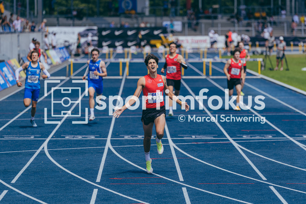 DM U23 U18 Bochum 2026 | Berkay Mikail Keserci (TSV Bayer 04 Leverkusen), Startnummer 993, 400 Meter Hürden, Deutsche Meisterschaften der U18 &amp; U23 2026, Lohrheidestadion Bochum-Wattenscheid, 04.07.2026 Foto: Marcel Schwering / sportimfokus - Realisiert mit Pictrs.com