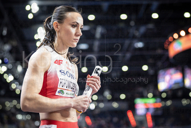 World Athletics Indoor Championships Kujawy Pomorze 26, 22.03.2026 | TORUN, POLAND - MARCH 22:  Marika POPOWICZ-DRAPALA (POL), 4x400m during the World Athletics Indoor Championships Kujawy Pomorze 26 on day 3 / session 1 at Kujawsko-Pomorska Arena Torun on March 22, 2026 in Torun, Poland. 