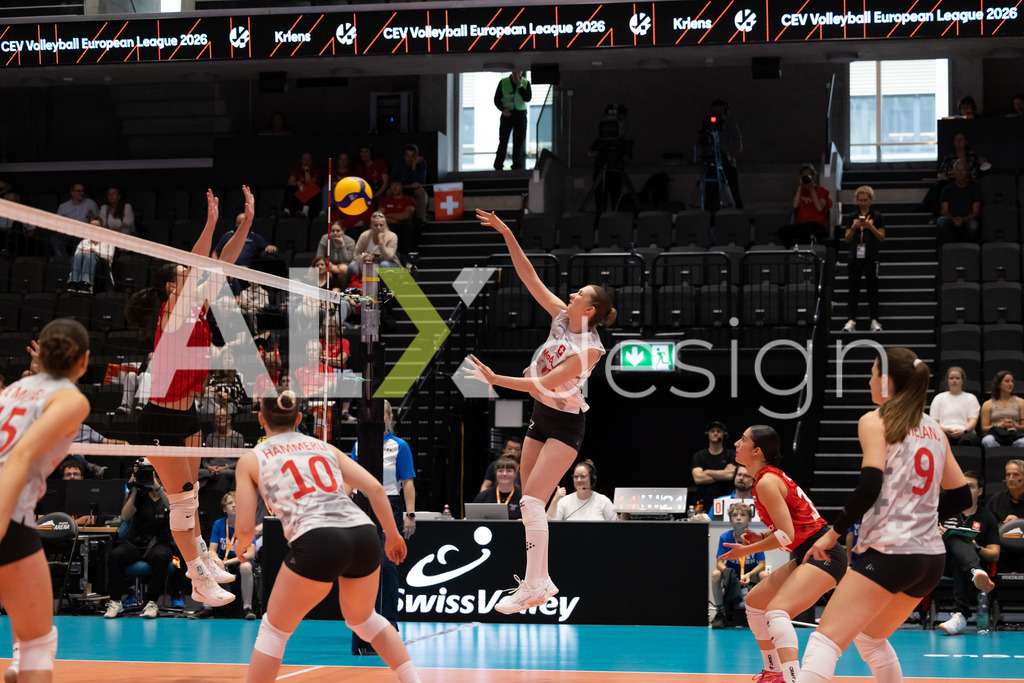 Georgia v Switzerland - CEV European League Women | KRIENS, SWITZERLAND - JUNE 12: FIONA MAEDER of Switzerland during the CEV European League match between Georgia and Switzerland at Pilatus Arena on June 12, 2026 in Kriens, Switzerland. - Realisiert mit Pictrs.com