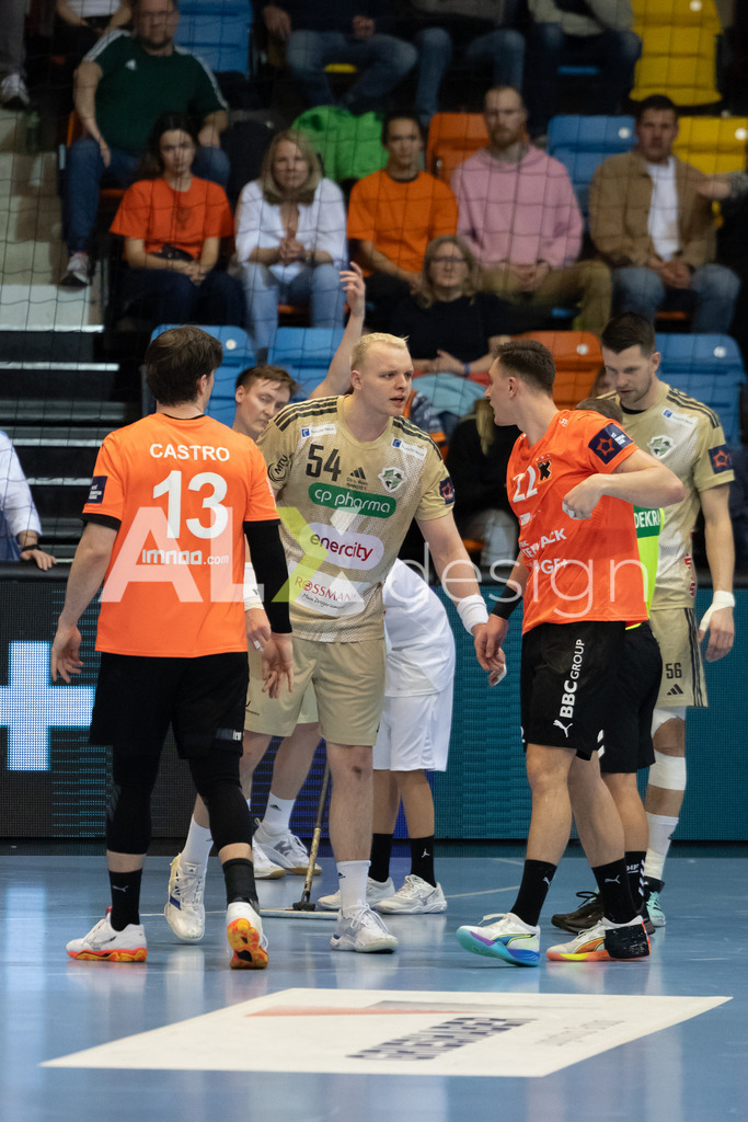 Handball I Herren I Saison 2025-2026 I EHF EUROPEAN LEAGUE 2025/26 | Men I Main Round I 2. Spieltag I Kadetten Schaffhausen - TSV Hannover-Burgdorf I 24.02.2026 | 54 Justus Fischer (DE) (TSV Hannover-Burgdorf) – Kreisläufer - Realisiert mit Pictrs.com