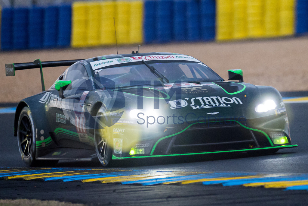 Trainproduction-20230610-2247 | LE MANS,FRANCE,10.Jun.23 - MOTORSPORTS - WEC, FIA World Endurance Championships, 24 Hours of Le Mans, Circuit de la Sarthe, race. Image shows Satoshi Hoshino (JPN), Casper Stevenson (GBR) and Tomonobu Fujii (JPN/ D'Station Racing).  Photo: Trainproduction / Matthias Trinkl