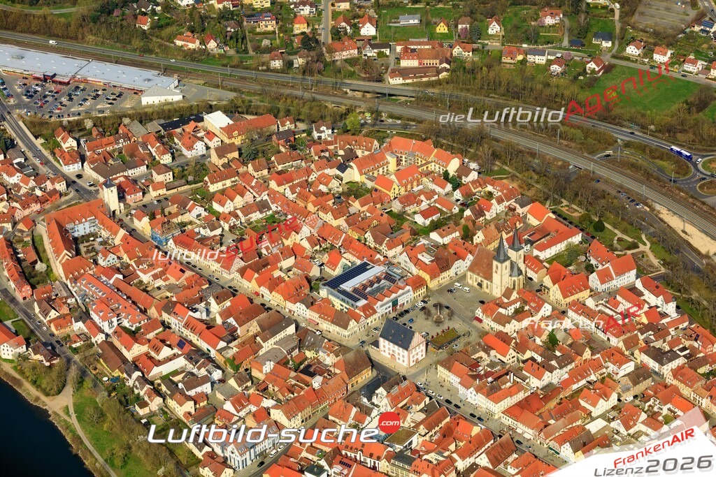 aktuelles Luftbild von  Hassfurt  - Luftaufnahme wurde 2019 von https://frankenair.de mittels Flugzeug (keine Drohne) erstellt.