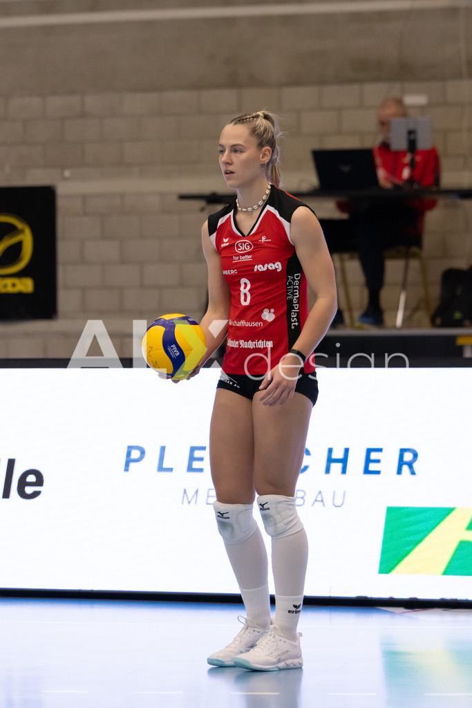 Volleyball I Frauen I Saison 2025-2026 I Volleyball NLA | Women I 1/2 Finals I  VC Kanti Schaffhausen - Sm'Aesch Pfeffingen I 07.03.2026 | 8 Lina-Marie Lieb (DE) (VC Kanti Schaffhausen) – Aussen - Realisiert mit Pictrs.com