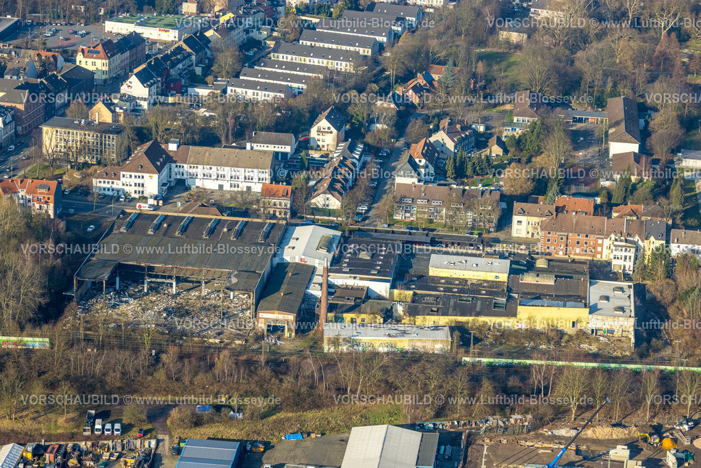 Essen260101030 | Luftbild, Abrissarbeiten ehemaliger Milchhof Kutel am Palmbuschweg, Essen, Ruhrgebiet, Nordrhein-Westfalen, Deutschland