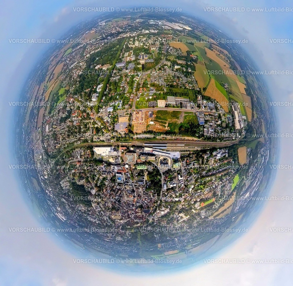 Unna230990092 Mitte Hauptbahnhof | Luftbild, Unna-Mitte, Bahnhof Unna, City Einkaufszentrum und Rathaus, Erdkugel, Fisheye Aufnahme, Fischaugen Aufnahme, 360 Grad Aufnahme, tiny world, Unna, Ruhrgebiet, Nordrhein-Westfalen, Deutschland