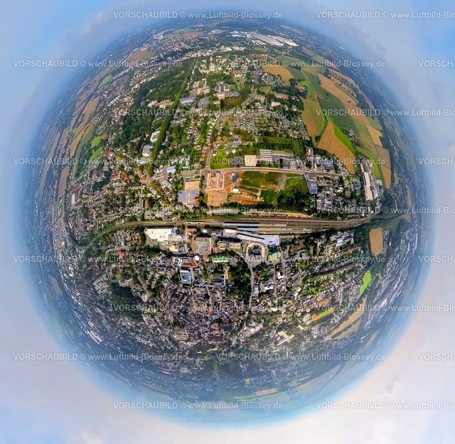 Unna230990092 Mitte Hauptbahnhof | Luftbild, Unna-Mitte, Bahnhof Unna, City Einkaufszentrum und Rathaus, Erdkugel, Fisheye Aufnahme, Fischaugen Aufnahme, 360 Grad Aufnahme, tiny world, Unna, Ruhrgebiet, Nordrhein-Westfalen, Deutschland