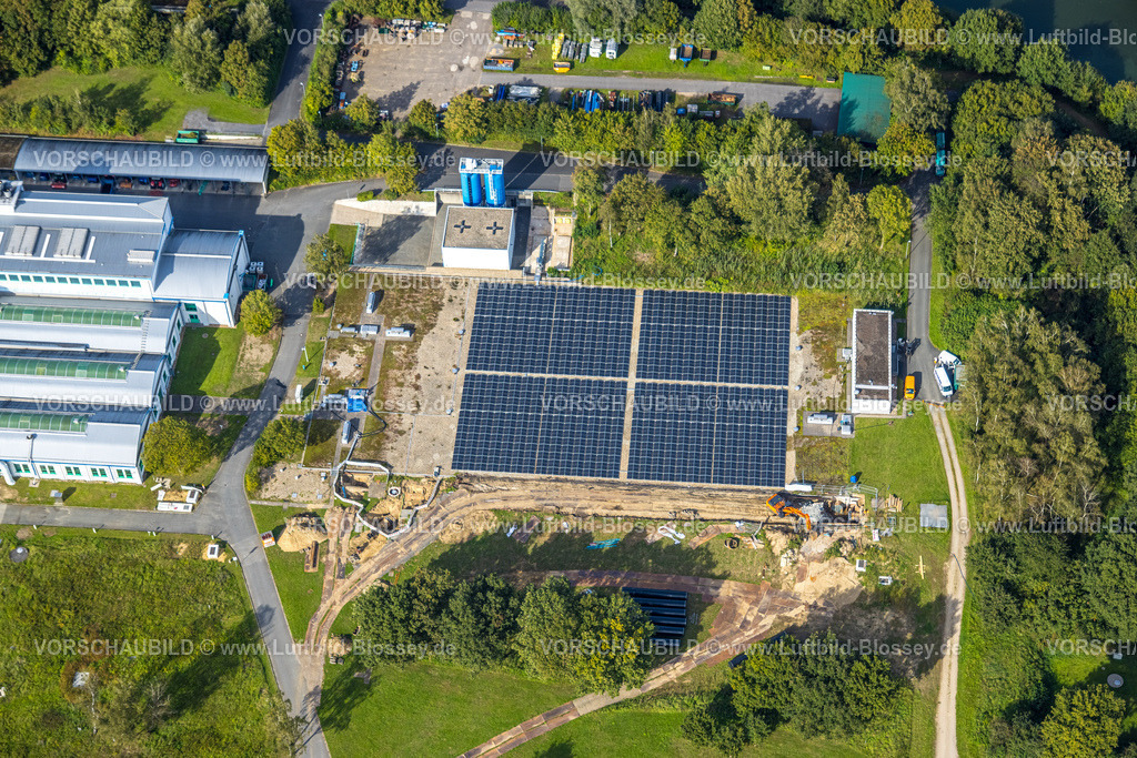Haltern230905843 | Luftbild, Solaranlage Wasserwerk Haltern am Halterner Stausee, Haltern-Stadt, Haltern am See, Ruhrgebiet Münsterland, Nordrhein-Westfalen, Deutschland