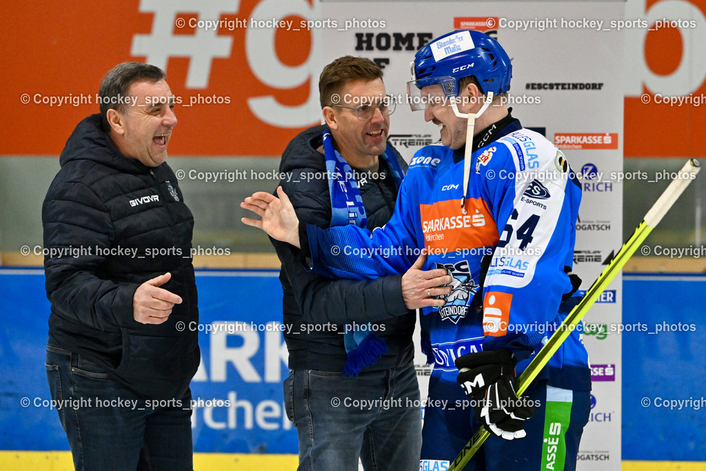 ESC SPARKASSE STEINDORF vs. UECR Huben  | Sektionsleiter ESC Steindorf Hans Tschernutter, Spieler des Abends, Thomas Freiumschlag, #64 Stichauner Fabian ESC Steindorf, ESC SPARKASSE STEINDORF vs. UECR Huben , ESC SPARKASSE STEINDORF vs. UECR Huben  am 06.02.2026 in Steindorf (Ossiachersee Halle), Austria, (Photo by Bernd Stefan)