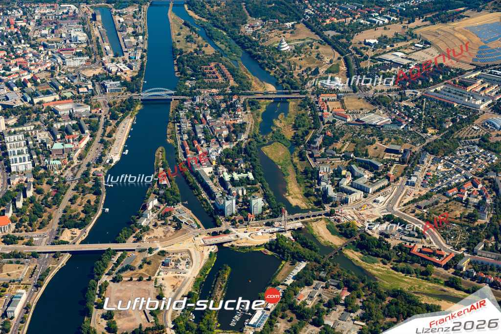 Die Luftaufnahme Werder - Magdeburg wurde 2022 vom Flugzeug aus (keine Drohne) erstellt. Hohe Auflösung -für große Poster und Wandbilder geeignet - Garantiert!