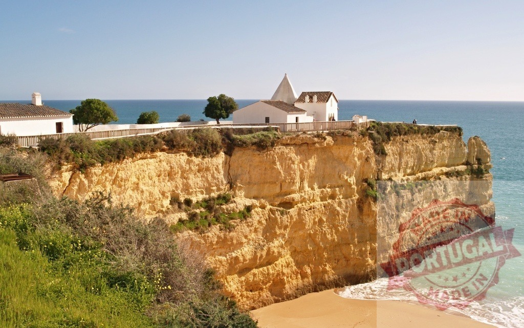 Nossa Senhora da Rocha chapel on Algarve clifftop | Nossa Senhora da Rocha chapel sitting on a clifftop overlooking the Atlantic ocean - Realized with Pictrs.com