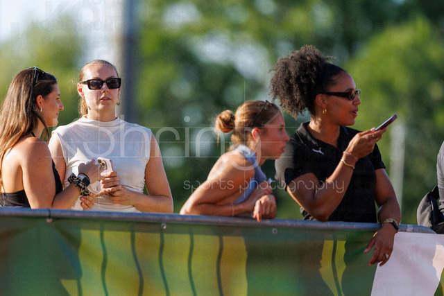 PUMA Fast Arms, Fast Legs; Wetzlar, 10.07.2026 | WETZLAR, GERMANY - JULY 10, 2026 :  Bobsleigh olympic champion Laura Nolte with her assistant, Deborah Levi during the athletics meeting PUMA Fast Arms, Fast Legs at Stadion Wetzlar on July 10, 2026 in Wetzlar, Germany.