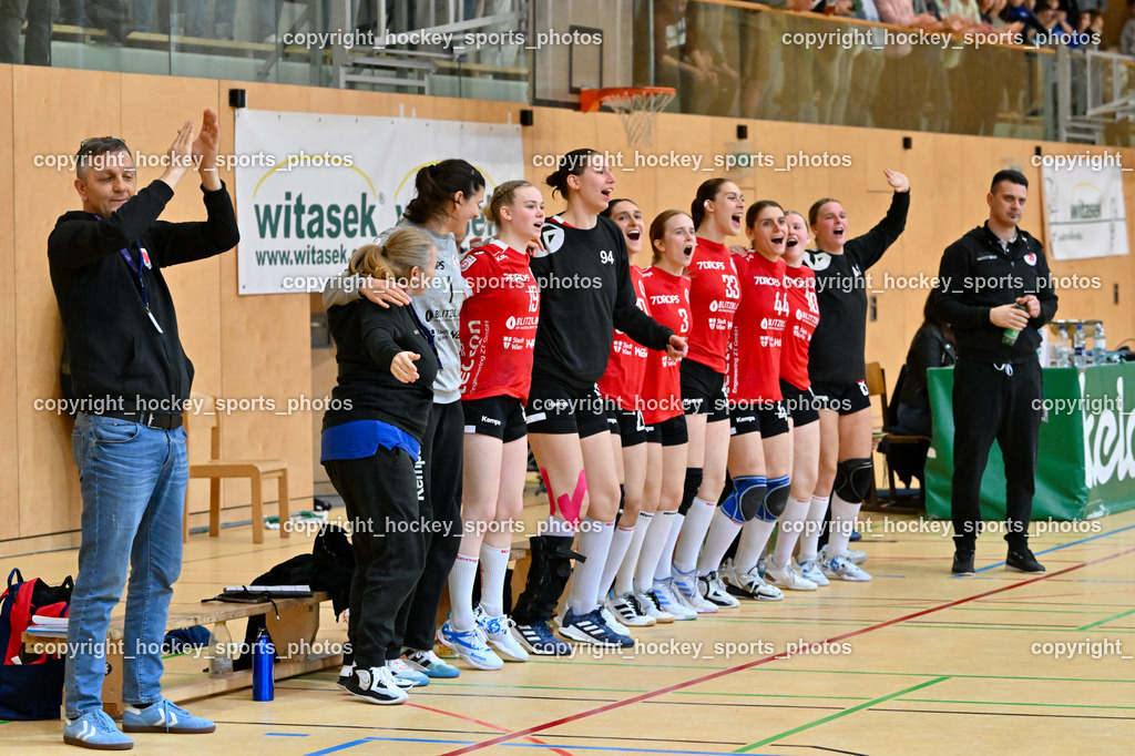 SC Ferlach Damen vs. WAT Atzgersdorf 18.5.2023 | Jubel WAT Atzgersdorf Mannschaft, Spielerbank WAT Atzgersdorf, 