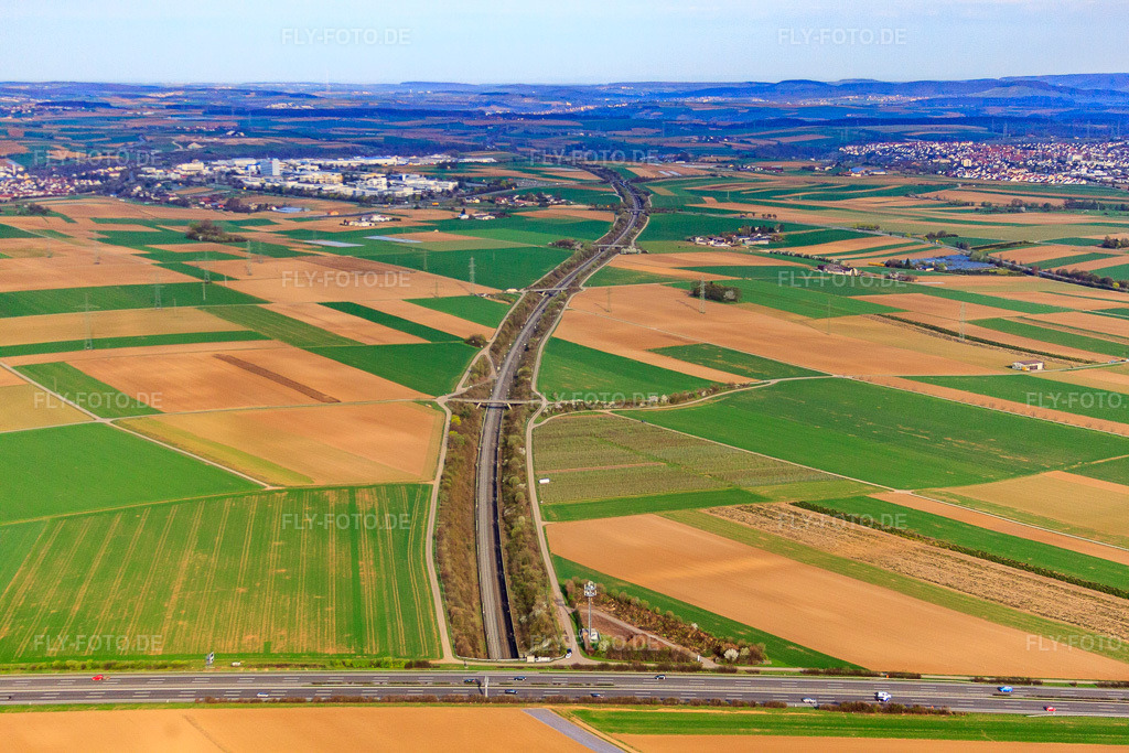 Luftbild: Langesfeld-Bahn-Tunnel unter der A81 in Möglingen im Bundesland Baden-Württemberg in Deutschland. Foto: IMG_39362.jpg vom 03.04.2011 durch Werner Riehm/FLY-FOTO.de