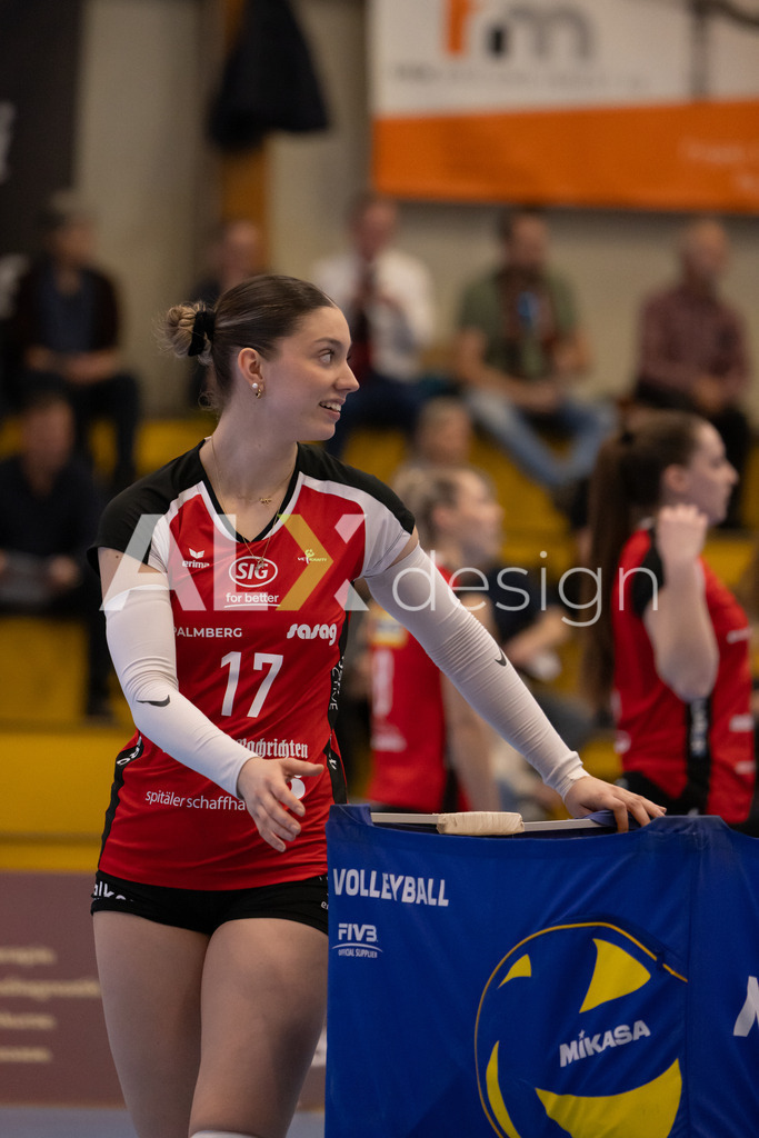 Volleyball I Frauen I Saison 2025-2026 I Volleyball NLA | Women I 1/2 Finals I  VC Kanti Schaffhausen - Sm'Aesch Pfeffingen I 07.03.2026 | 17 Leana Zuvic (CH) (VC Kanti Schaffhausen) - Aussen - Realisiert mit Pictrs.com