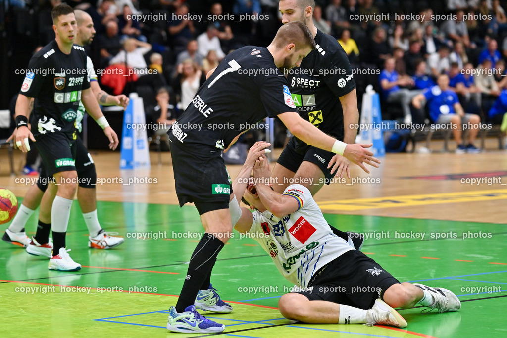 HSG Holding Graz vs. SC Ferlach 16.9.2022 | #23 KOCBEK Jure, #7 JENSTERLE Jurij