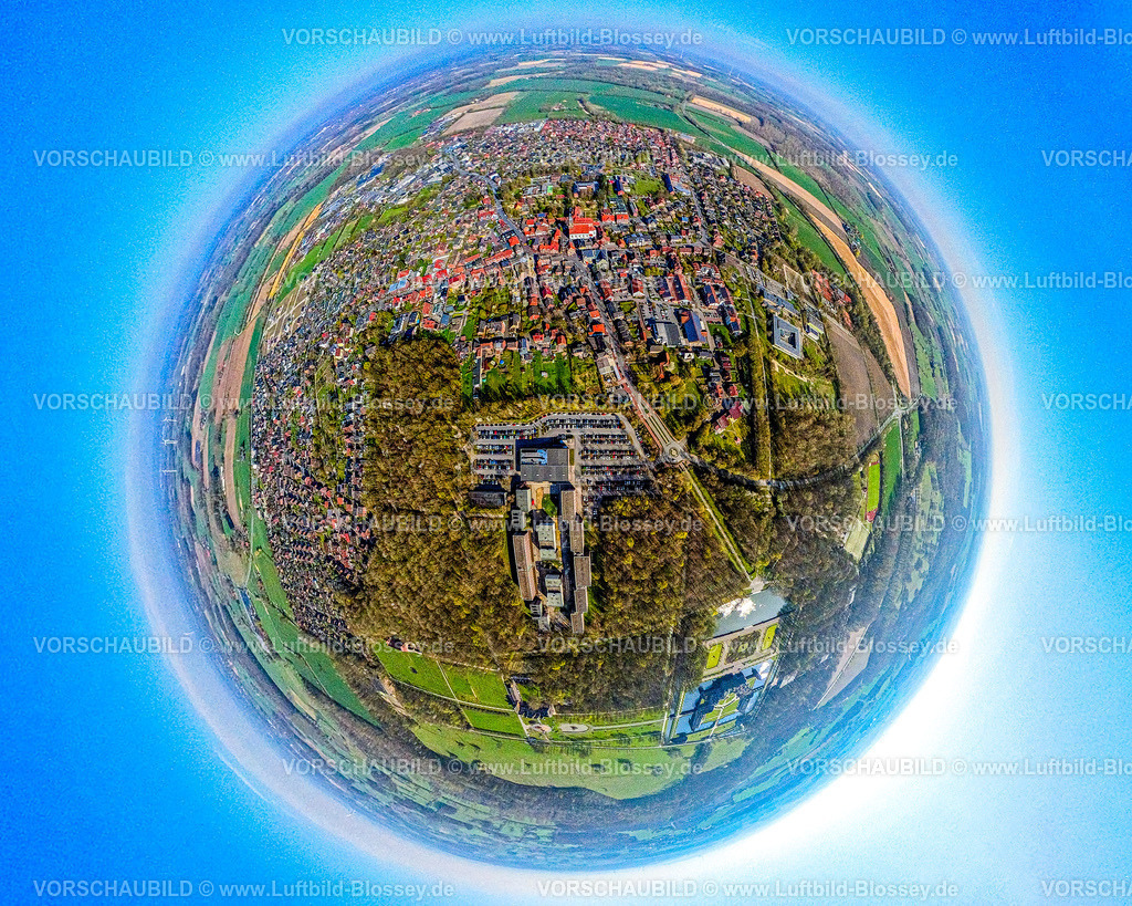 Nordkirchen250490029Finanzfachhochschule | Luftbild, Hochschule für Finanzen NRW am Schloss Nordkirchen, Erdkugel, Fisheye Aufnahme, Fischaugen Aufnahme, 360 Grad Aufnahme, tiny world, little planet, fisheye Bild, , Nordkirchen, Ruhrgebiet, Nordrhein-Westfalen, Deutschland