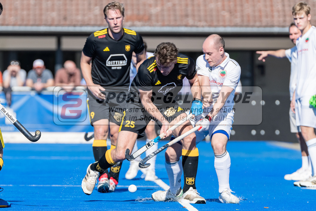 HK_20231001_104944 | 1.Bundesliga Herren Crefelder HTC - Harvestehuder THC am 1.10.2023 CHTC, Krefeld , Spooner Nicholas ( Harvestehuder THC #23 ) , Ehling Jonathan ( Crefelder HTC #22 )