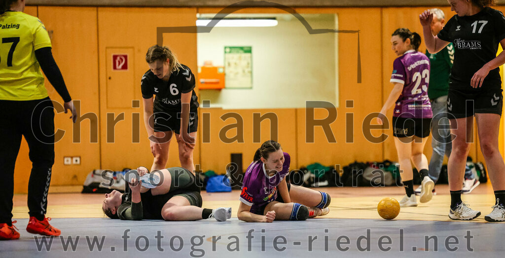 2024-02-10_044_SpVgg_Altenerding_gegen_SVA_Palzing | Erding, Deutschland, 10.02.2024:
Handball, Bezirksoberliga Frauen Altbayern 2023 / 2024, 14. Spieltag, SpVgg Altenerding gegen SVA Palzing, Endergebnis: 27:28

Claudia Hilpert (SVA Palzing, #6), Julia Kranich (SpVgg Altenerding, #9)

Foto: Christian Riedel / fotografie-riedel.net