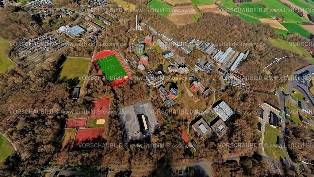 Selm260306854Bork-Insta360 | Luftbild, IPA-HAUS Selm / Bork Polizeibehörde, Polizei Schulungszentrum Hochhäuser Im Sundern, Hochhaus Baustelle mit Fassadenverkleidung, Erich-Klausener-Straße, Sportanlage Westring Fußballstadion und Leichtathletikstadion, Erdkugel, Fisheye Aufnahme, Fischaugen Aufnahme, 360 Grad Aufnahme, tiny world, little planet, fisheye Bild, Selm, Münsterland, NRW, Deutschland