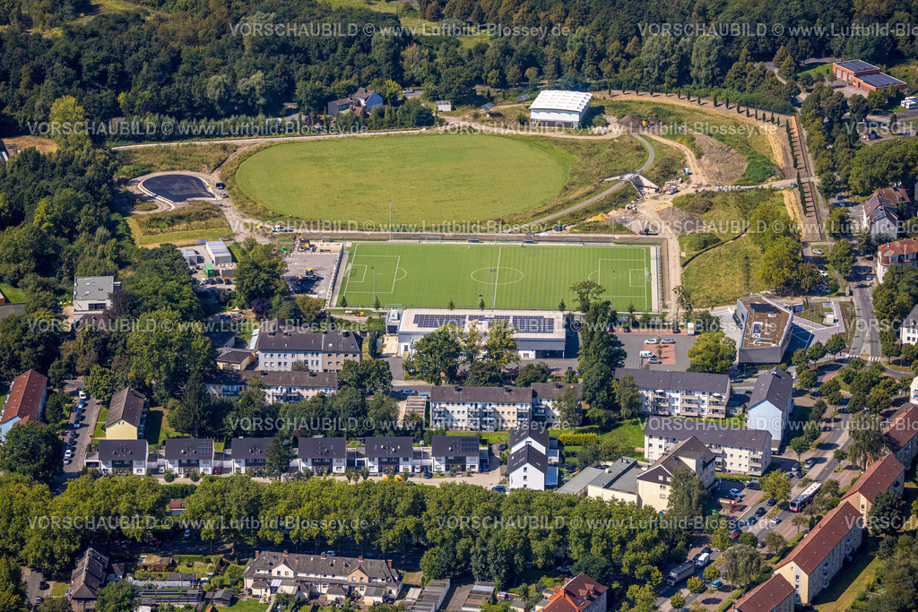 Gladbeck240806106 | Luftbild, SportPark Mottbruch, Fußballstadion des SuS Schwarz Blau Gladbeck, Brauck, Gladbeck, Ruhrgebiet, Nordrhein-Westfalen, Deutschland