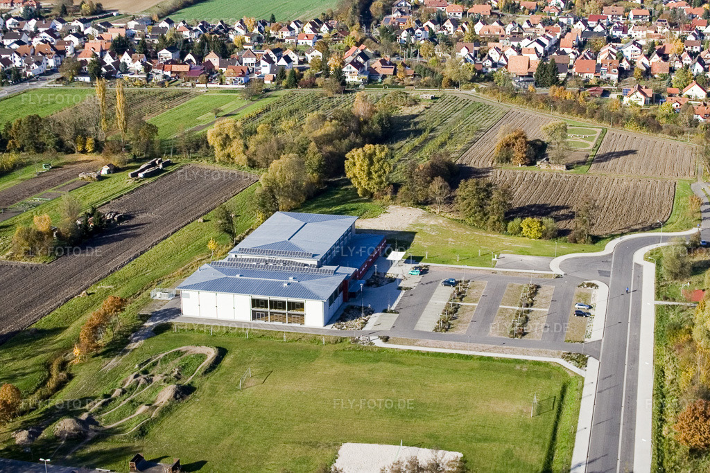 Luftbild: Bienwaldhalle Kandel in Kandel im Bundesland Rheinland-Pfalz in Deutschland. Foto: IMG_8803.jpg vom 05.11.2007 durch Werner Riehm/FLY-FOTO.de