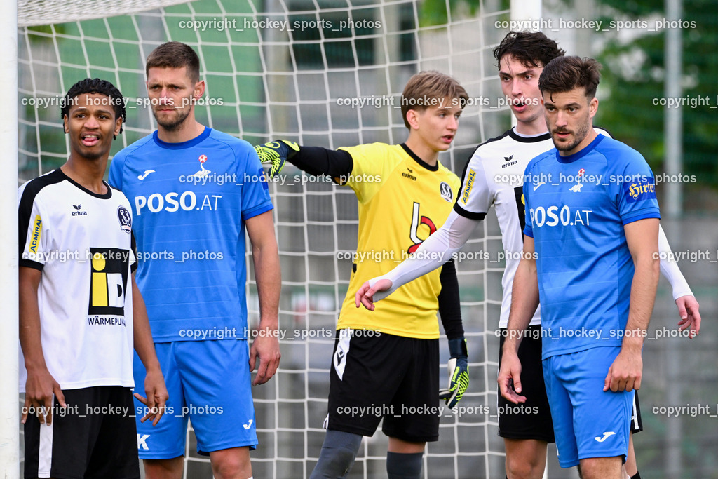 SAK vs. SV Spittal Drau 1921 | #22 Abdulmomen A. S. Bashir SV Spittal, #22 Leo Ejup SAK, #1 Bernhard Walter Nössler SV Spittal, #9 Samuel Müllmann SV Spittal, #4 Rok Jazbec SAK, SAK vs. SV Spittal Drau 1921, SAK vs. SV Spittal Drau 1921 am 23.05.2025 in Klagenfurt (Sportpark Welzenegg), Austria, (Photo by Bernd Stefan)