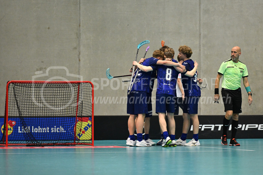 Switzerland U19 vs Finland U19 - 3. February 2024 | Switzerland U19 vs Finland U19
U19 Men International Matches in Switzerland
GoEasy Arena, Siggenthal Station
Finland players score and celebrate.
Credit: Markus Aeschimann | <a href="https://www.markus-aeschimann.ch">Sportfotografie Markus Aeschimann</a> | <a href="https://www.instagram.com/sportfotografie.aeschimann">@sportfotografie.aeschimann</a> - Realisiert mit Pictrs.com