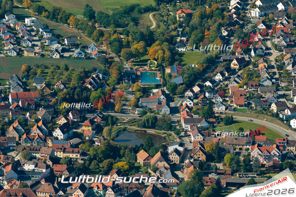 aktuelles Luftbild von  Heilsbronn - Luftaufnahme wurde 2019 von https://frankenair.de mittels Flugzeug (keine Drohne) erstellt.